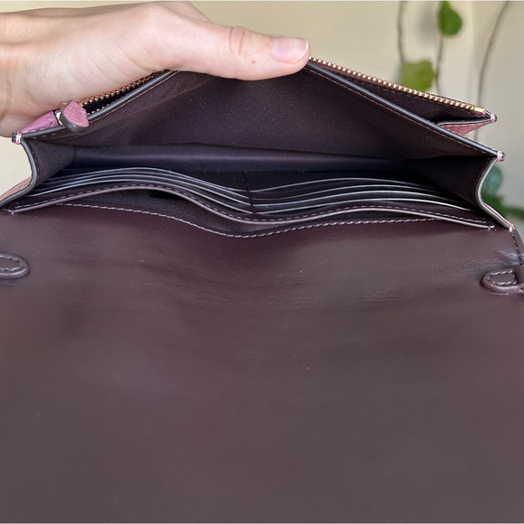 Coach Anna Foldover Pink Pebbled Leather Clutch/No Strap! - Picture 5 of 9